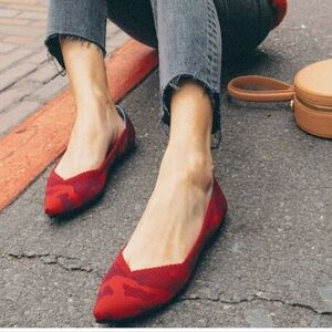 Rothy's Red Camo Point Toe  Flats
